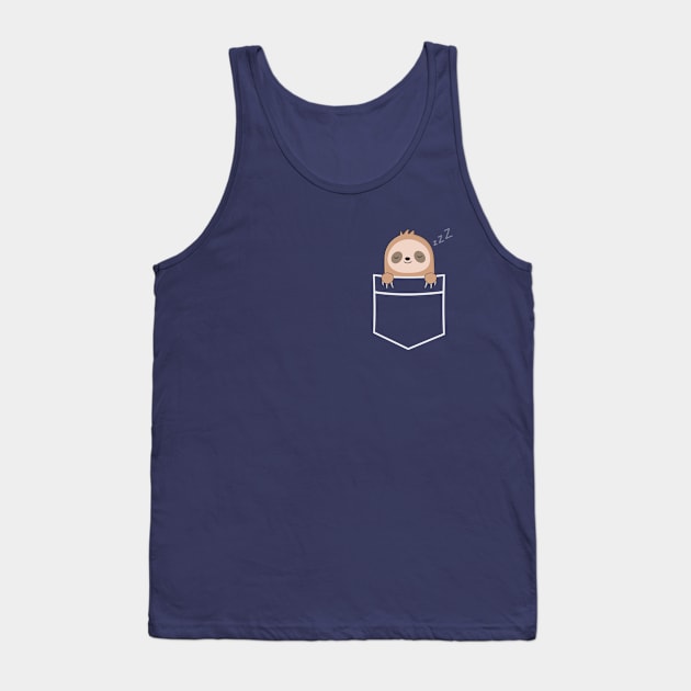 Kawaii Cute Sloth In A Pocket T-Shirt Tank Top by happinessinatee